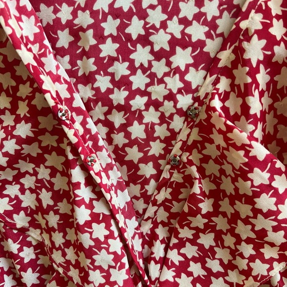 👗Fabolous Vintage Dress by Carnival! Snap Deep V Neckline with Ruffled Trim - Picture 7 of 9